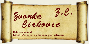 Zvonka Ćirković vizit kartica
